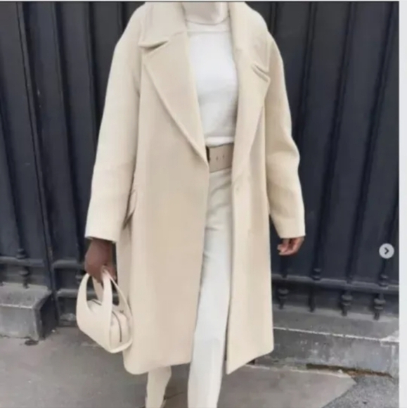 New ZARA Oversized Vanilla/Cream Coat NWT Large Ref 2675/241 - Picture 8 of 14